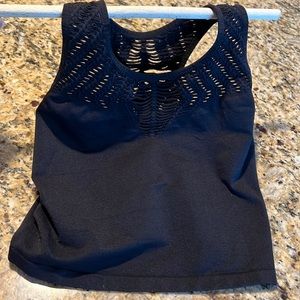 Adorable Black Stretchy Crop Top with Front & Back Cut-outs